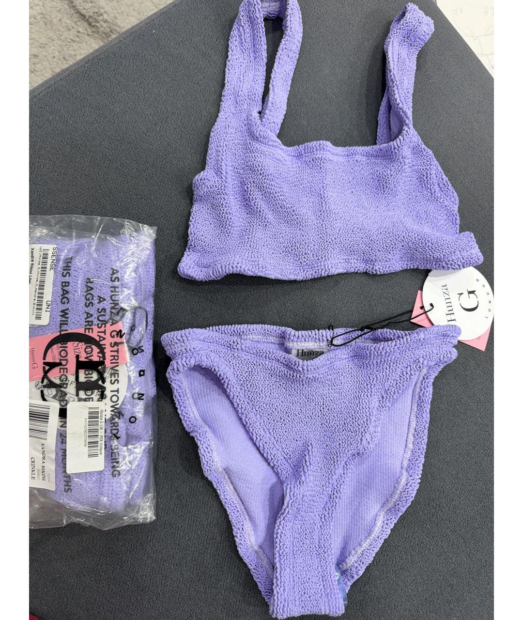 HUNZA G Фиолетовый полиамидовый купальник, фото 4