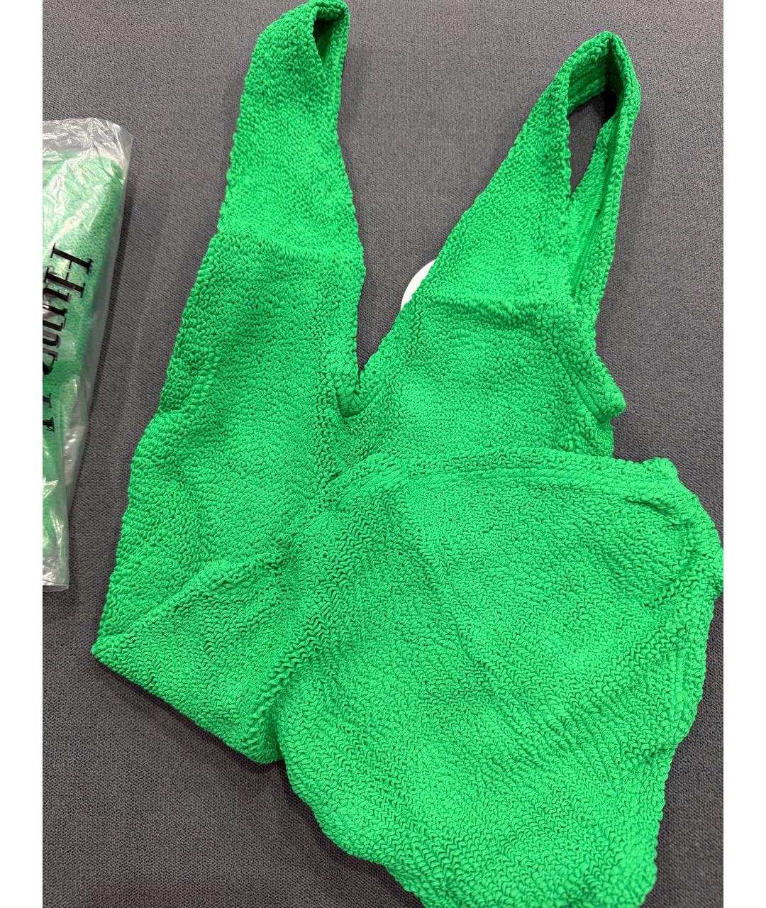 HUNZA G Зеленый полиамидовый купальник, фото 4