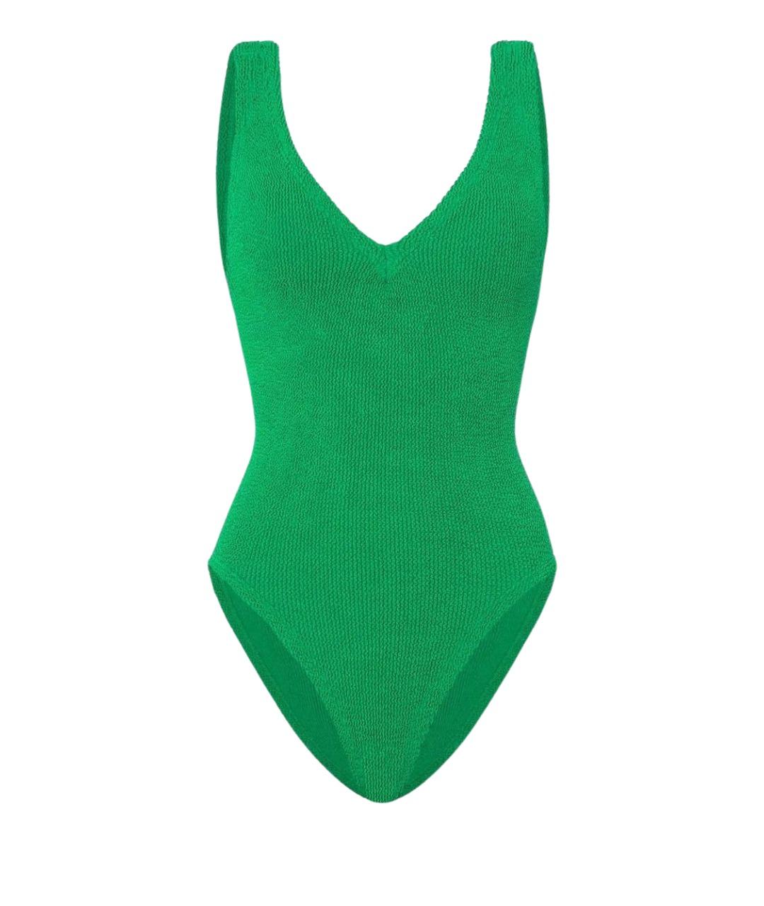 HUNZA G Зеленый полиамидовый купальник, фото 1