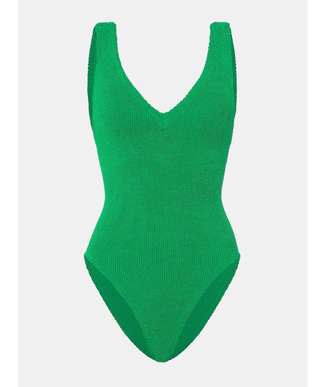 HUNZA G Зеленый полиамидовый купальник, фото 9