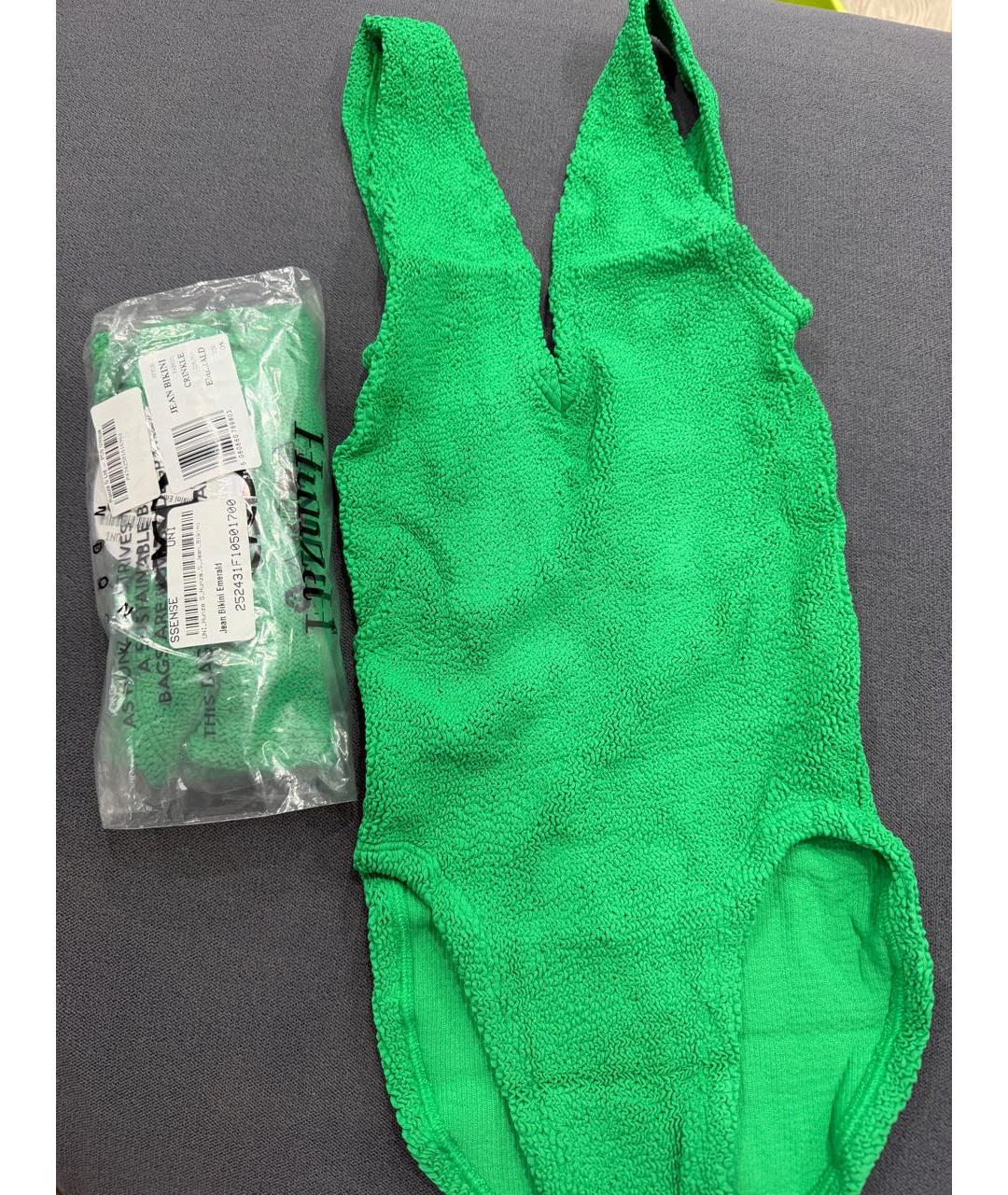 HUNZA G Зеленый полиамидовый купальник, фото 8
