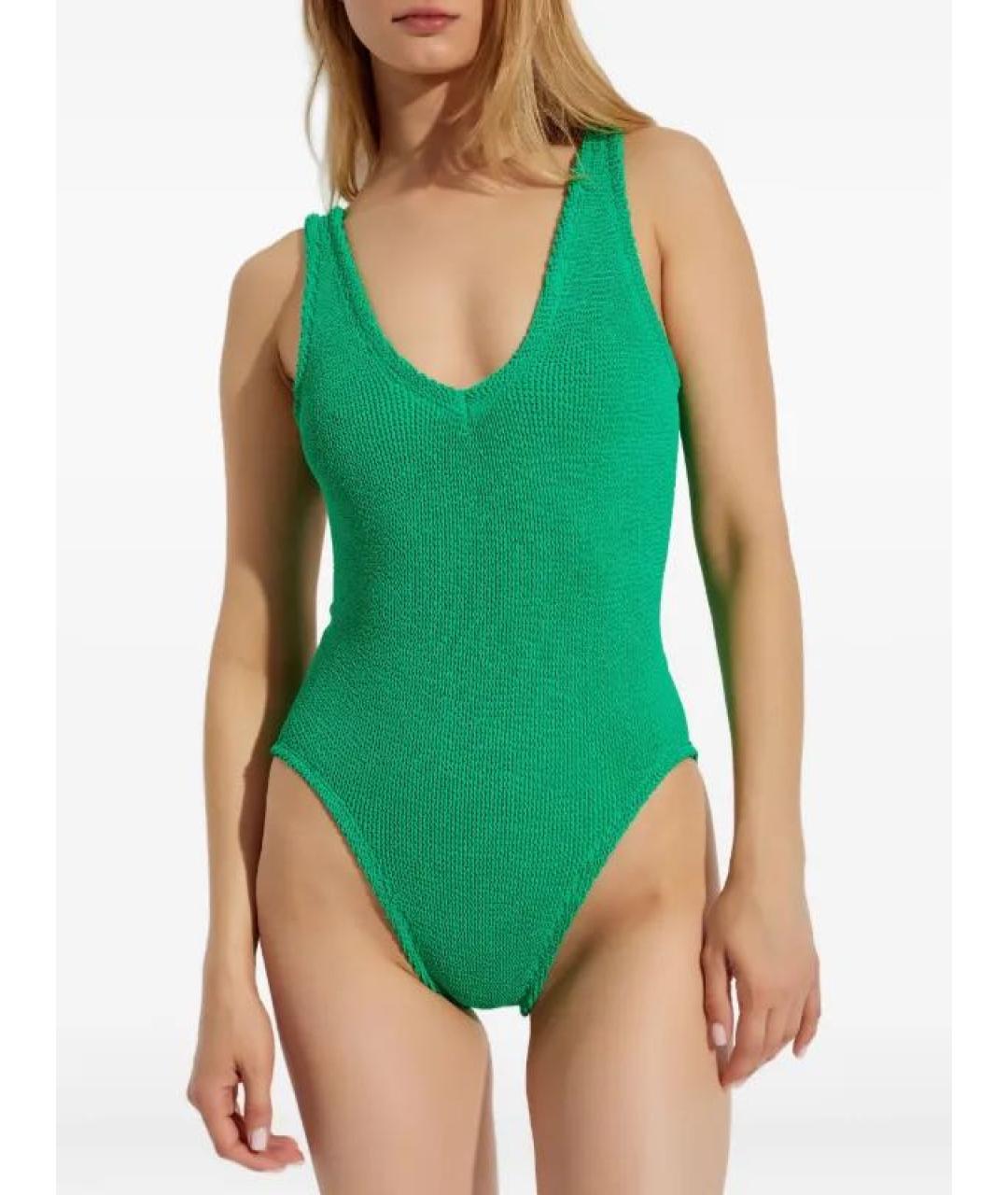 HUNZA G Зеленый полиамидовый купальник, фото 2