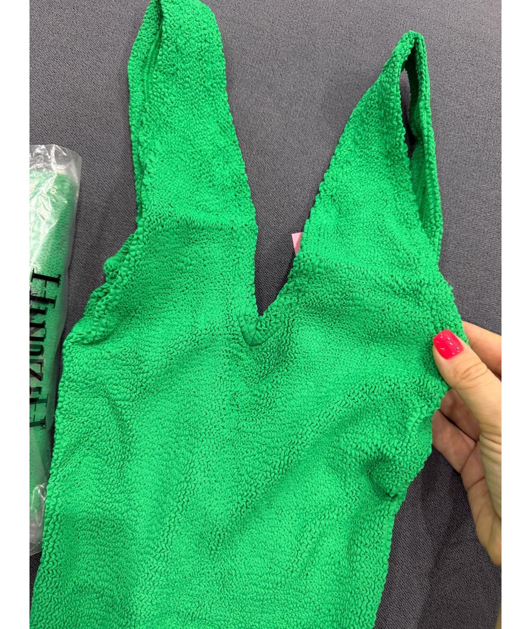 HUNZA G Зеленый полиамидовый купальник, фото 6