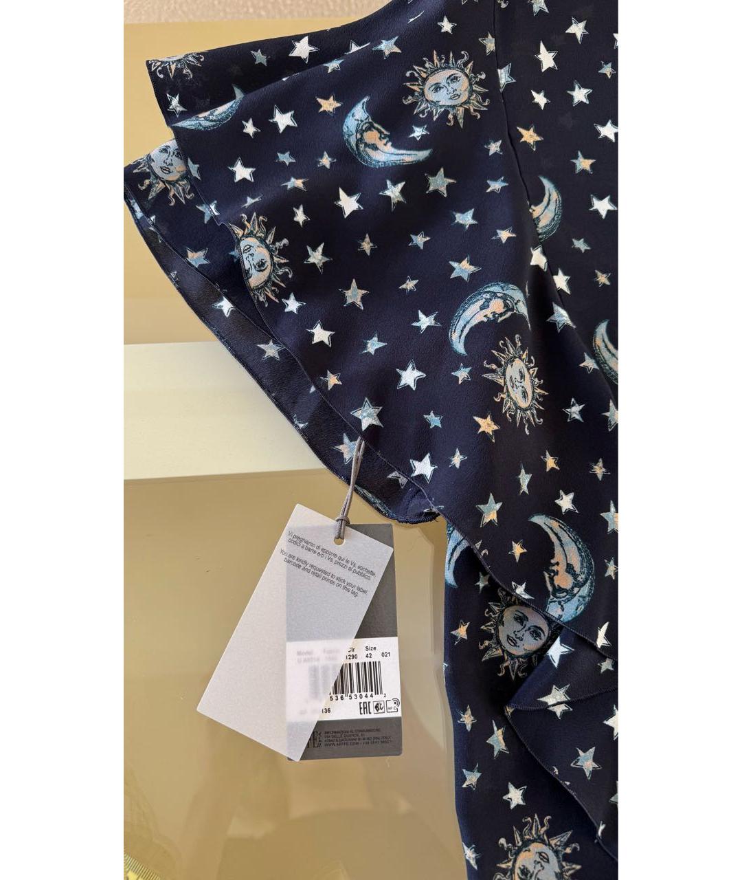 ALBERTA FERRETTI Темно-синяя шелковая блузы, фото 7