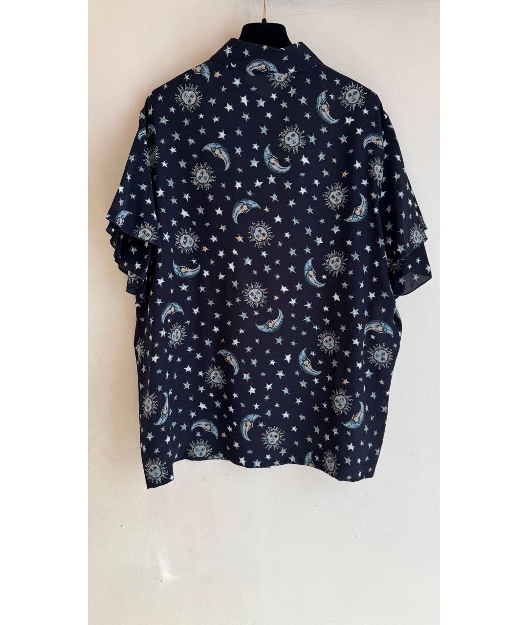 ALBERTA FERRETTI Темно-синяя шелковая блузы, фото 6