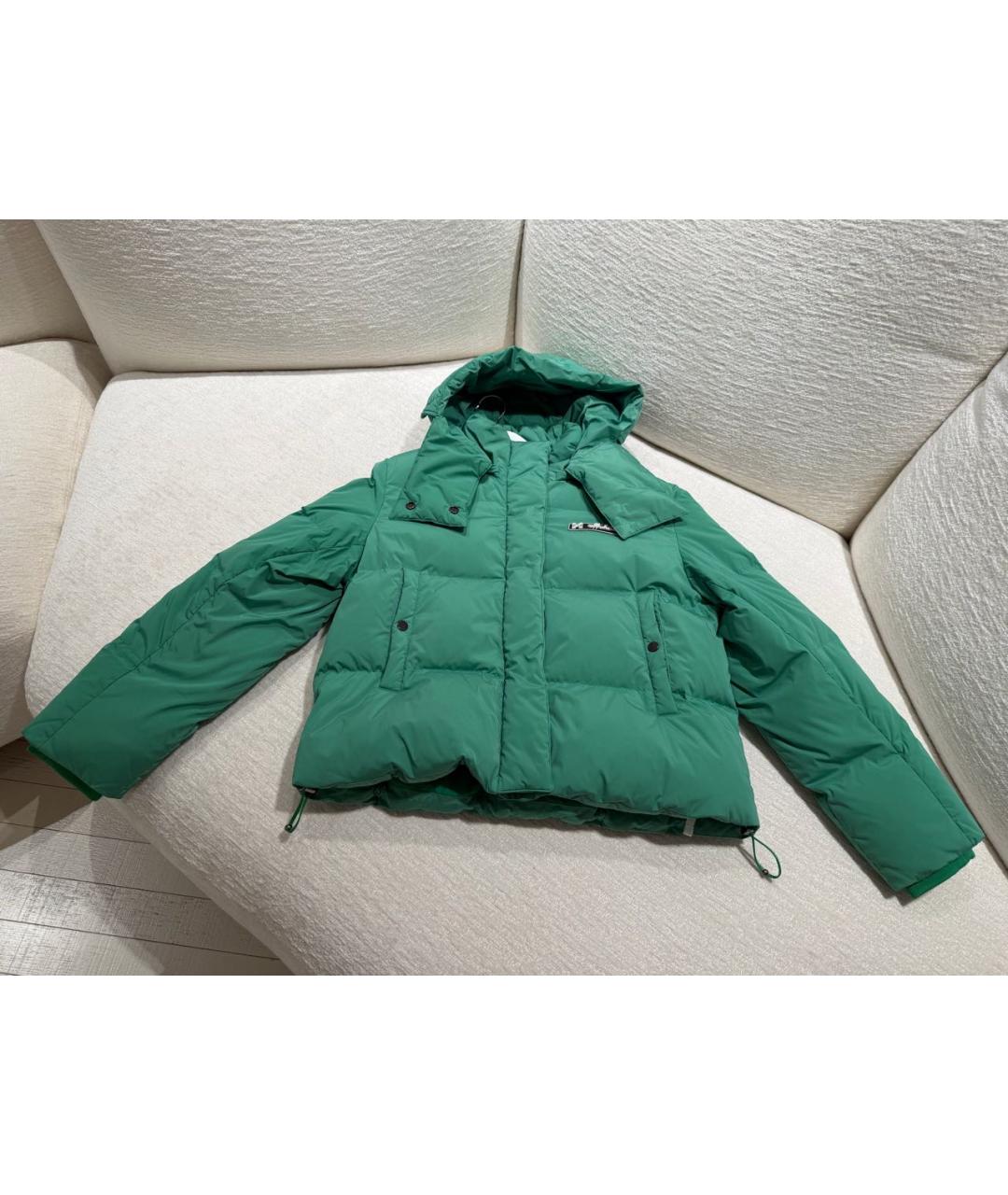 OFF-WHITE Зеленый полиамидовый пуховик, фото 5