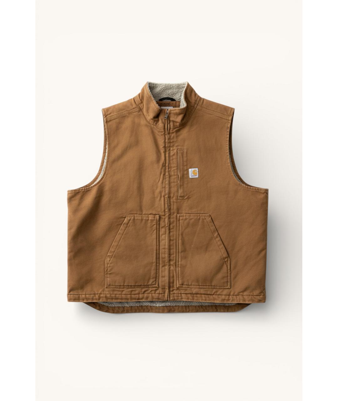 CARHARTT Коричневый хлопковый жилет, фото 6