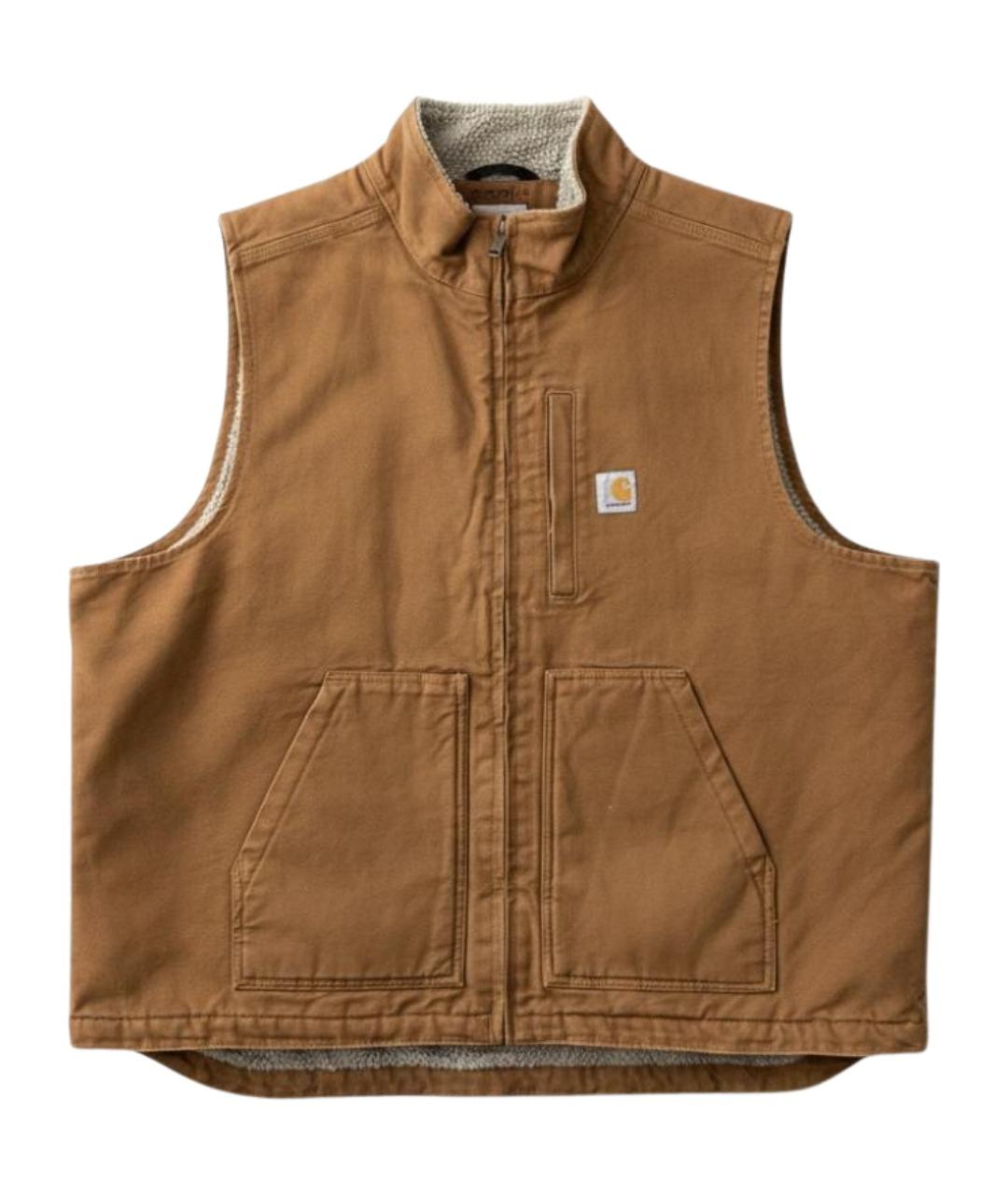 CARHARTT Коричневый хлопковый жилет, фото 1