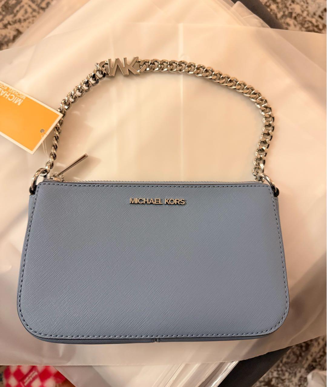 MICHAEL KORS Голубая кожаная сумка с короткими ручками, фото 5