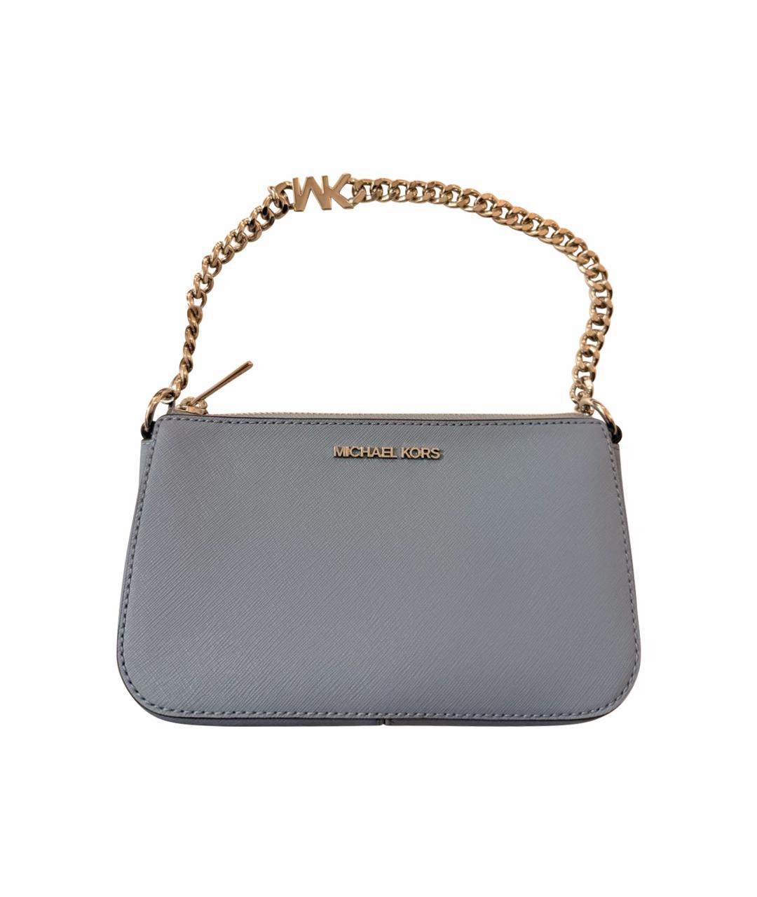 MICHAEL KORS Голубая кожаная сумка с короткими ручками, фото 1