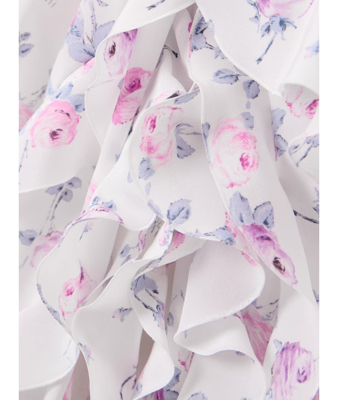 ALESSANDRA RICH Белое шелковое коктейльное платье, фото 4