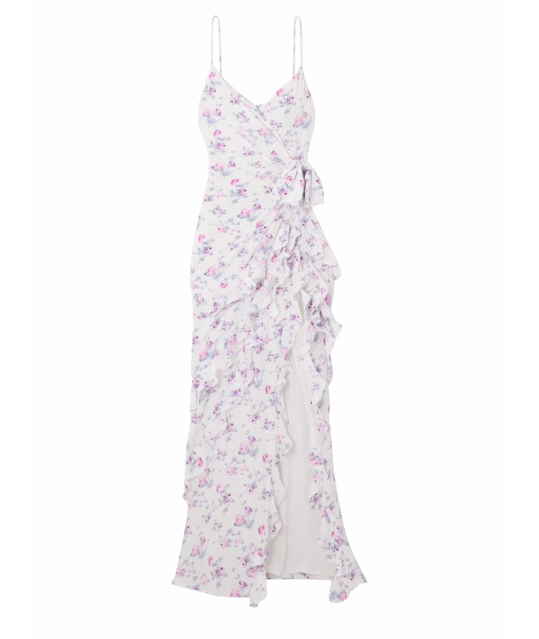 ALESSANDRA RICH Белое шелковое коктейльное платье, фото 1