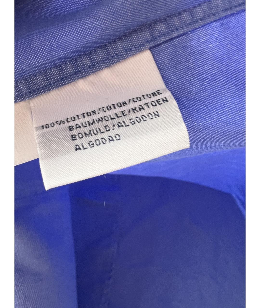 POLO RALPH LAUREN Голубая хлопковая классическая рубашка, фото 4