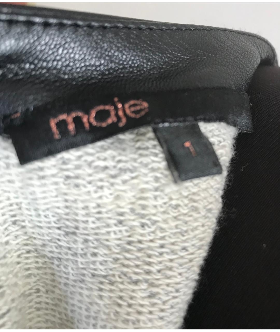 MAJE Серое кожаное повседневное платье, фото 3