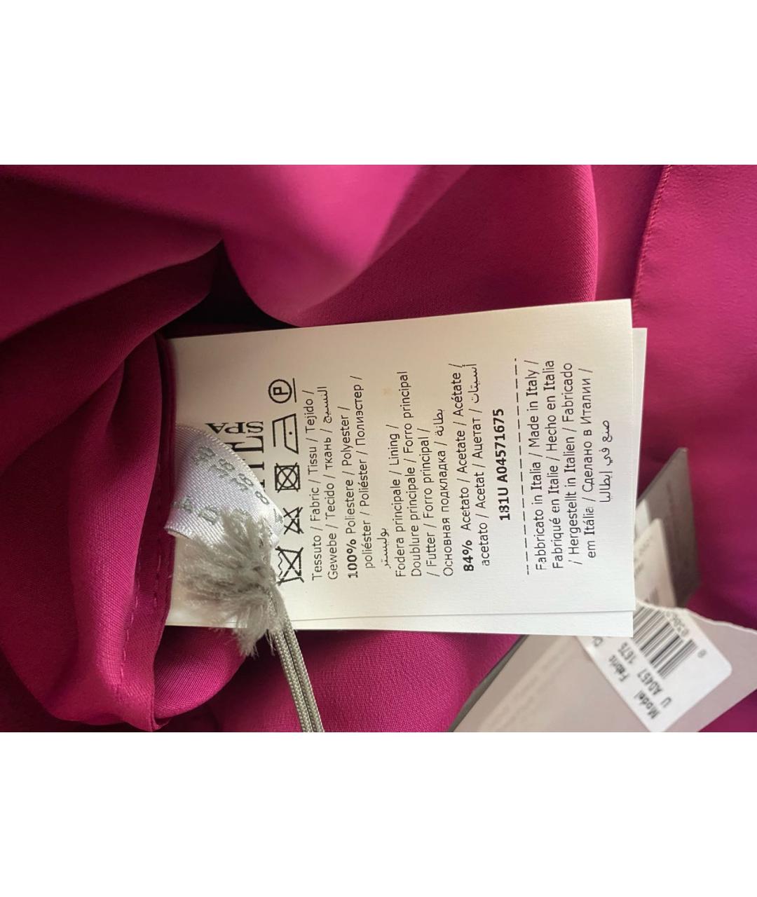 ALBERTA FERRETTI Бордовое полиэстеровое коктейльное платье, фото 8