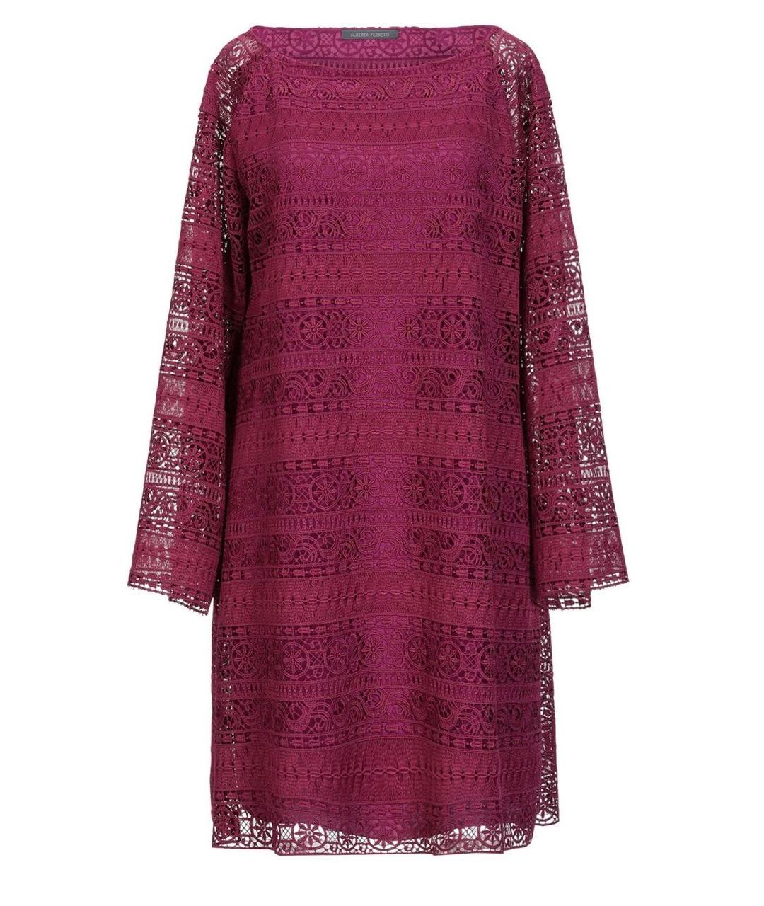 ALBERTA FERRETTI Бордовое полиэстеровое коктейльное платье, фото 1