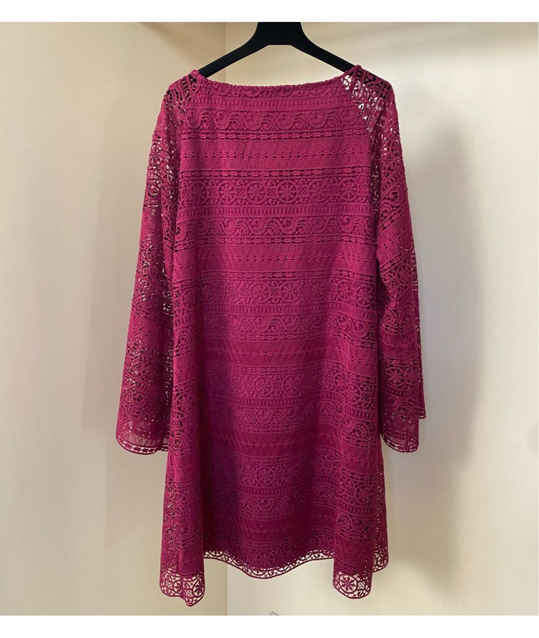 ALBERTA FERRETTI Бордовое полиэстеровое коктейльное платье, фото 7