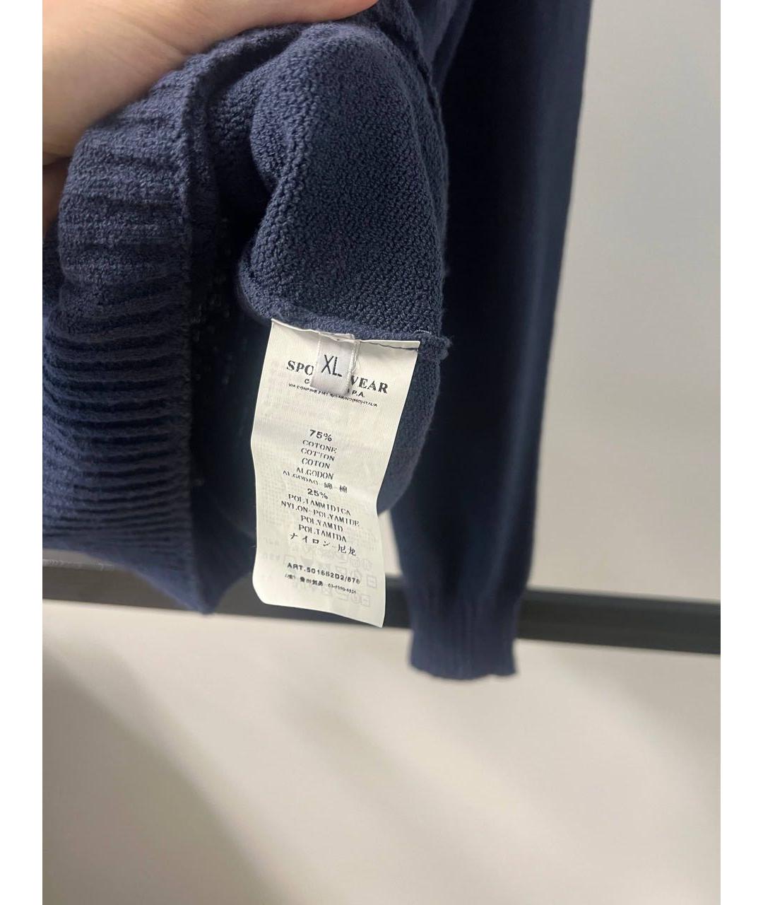 STONE ISLAND Темно-синий хлопковый джемпер / свитер, фото 3