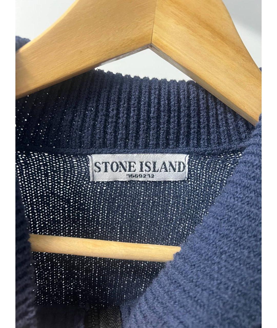 STONE ISLAND Темно-синий хлопковый джемпер / свитер, фото 2