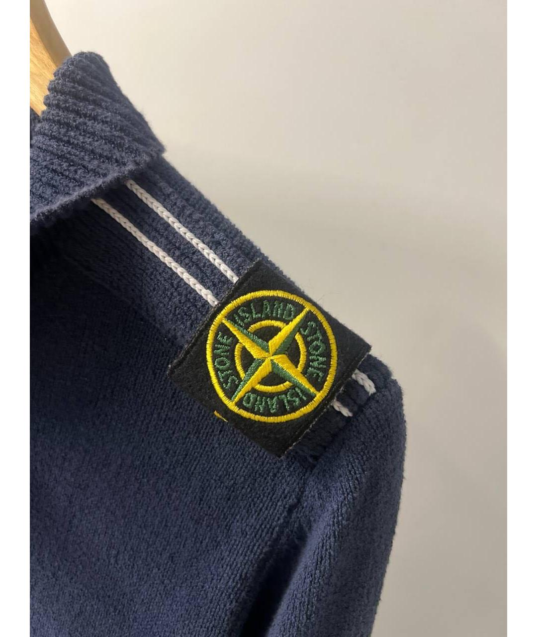 STONE ISLAND Темно-синий хлопковый джемпер / свитер, фото 4
