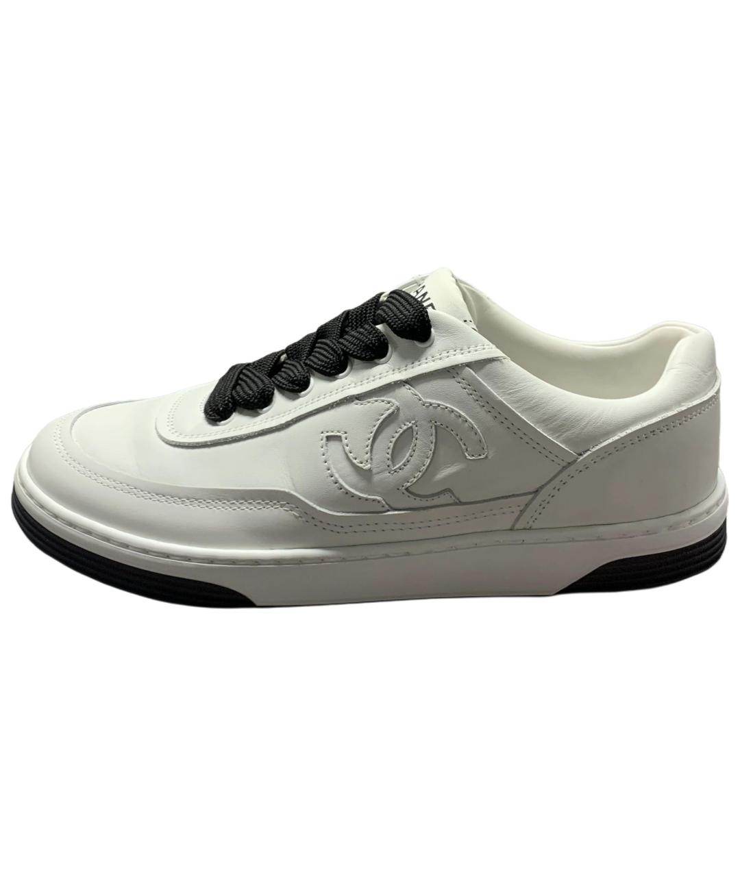 CHANEL Белые кожаные кроссовки, фото 8