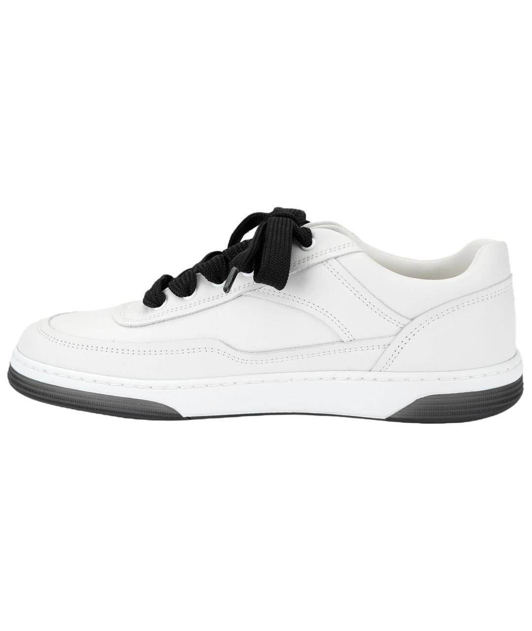 CHANEL Белые кожаные кроссовки, фото 3