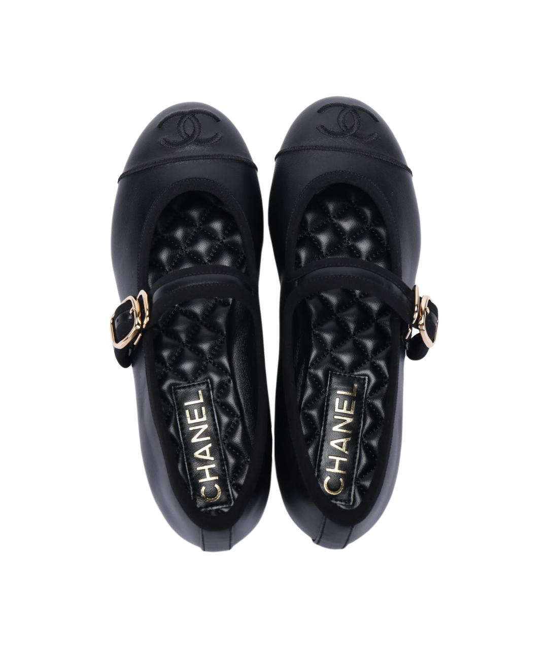 CHANEL Черные кожаные балетки, фото 3
