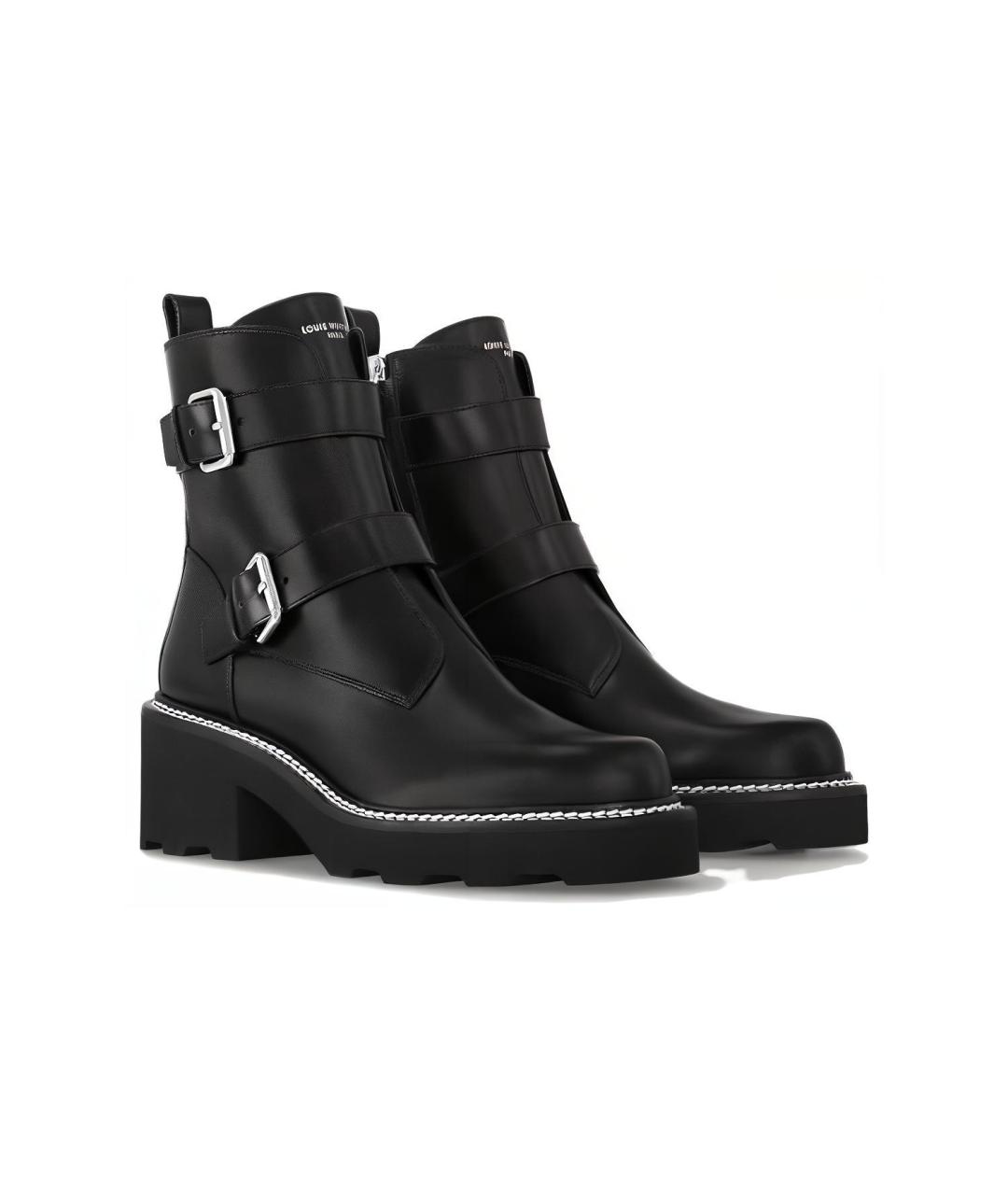 LOUIS VUITTON Черные кожаные ботинки, фото 2