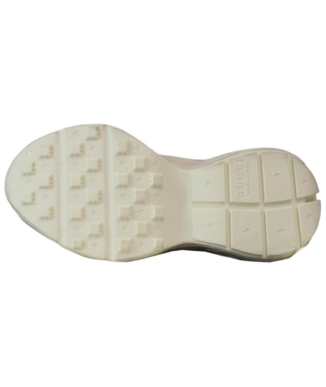 GUCCI Бежевые кожаные высокие кроссовки / кеды, фото 6