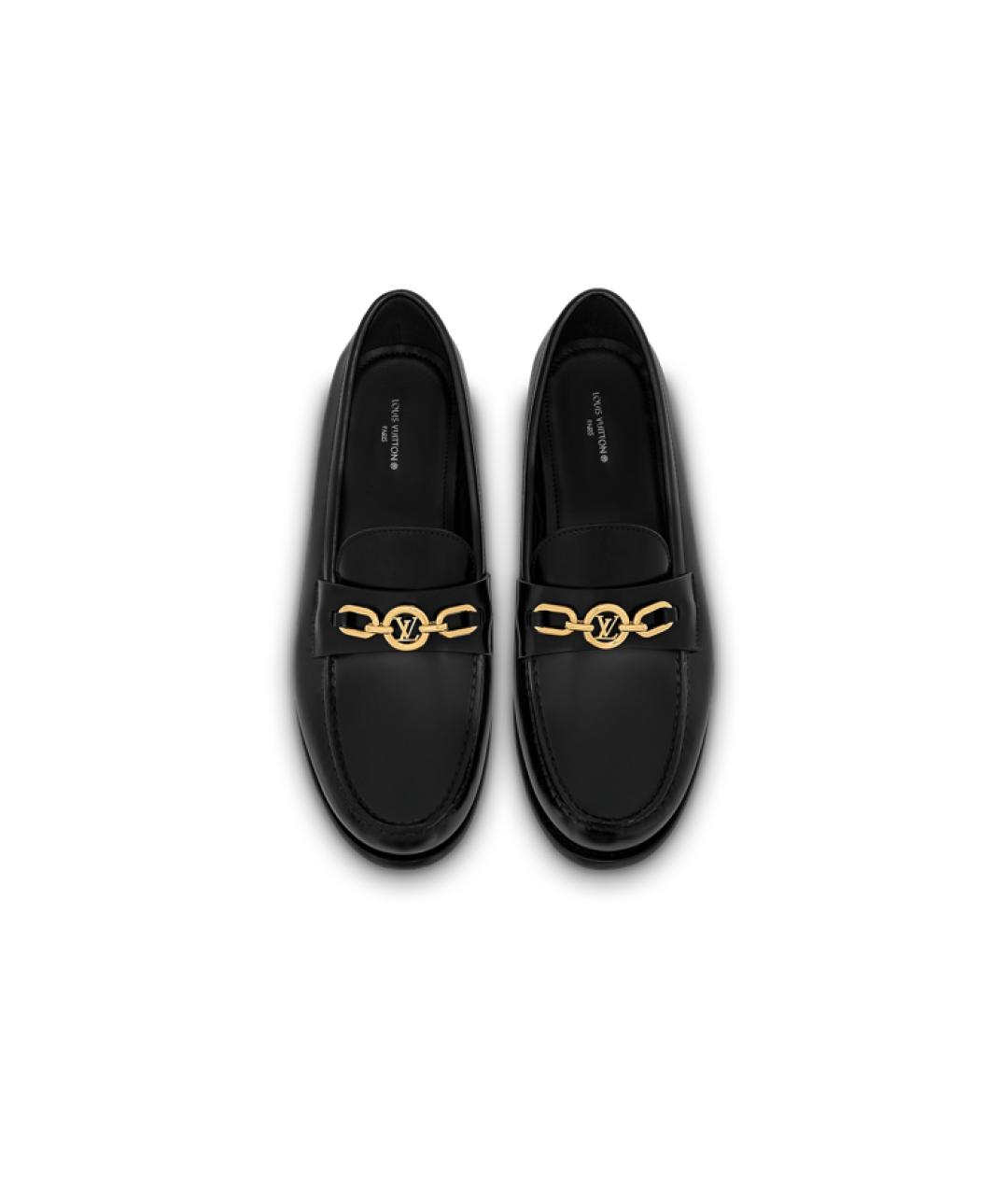 LOUIS VUITTON Черные кожаные лоферы, фото 4