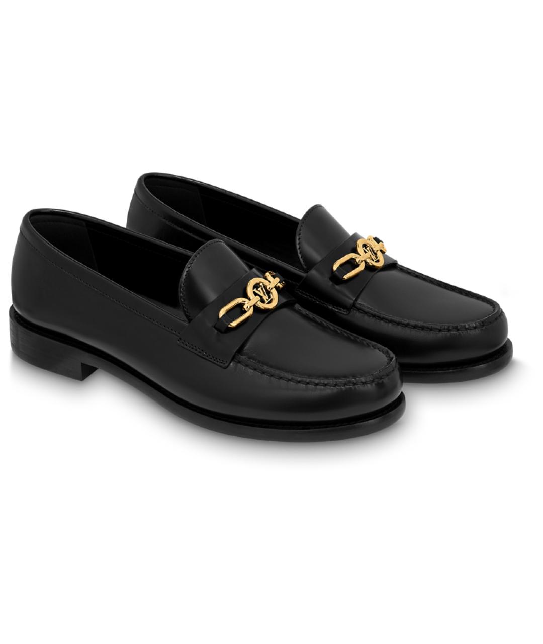 LOUIS VUITTON Черные кожаные лоферы, фото 2