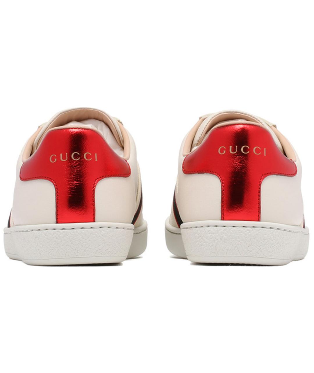 GUCCI Бежевые кожаные кеды, фото 5