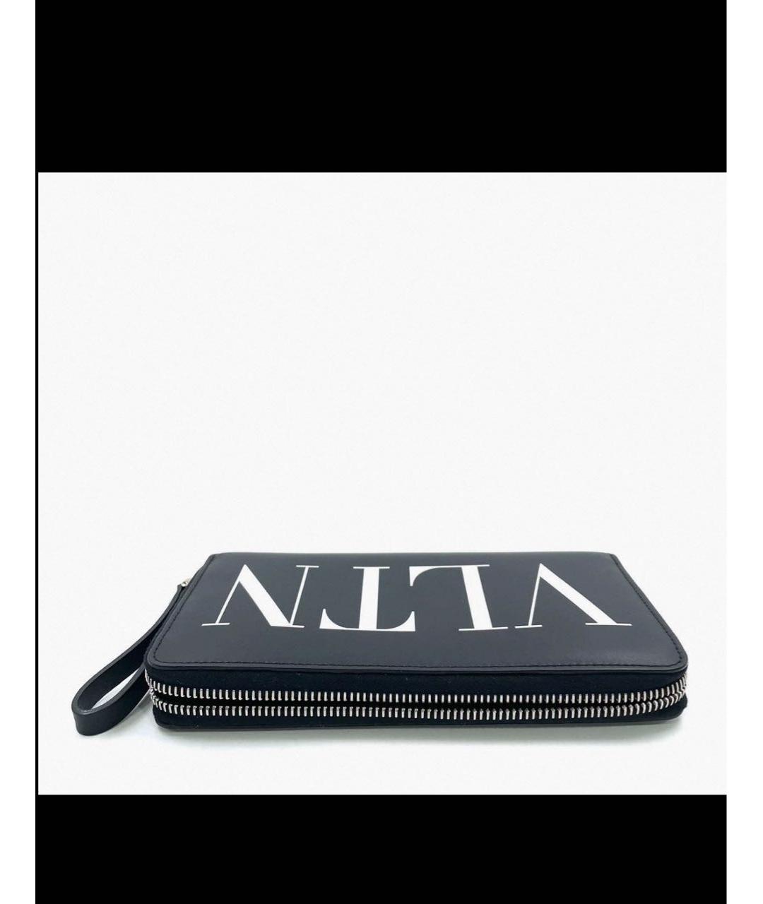 VALENTINO Черный кожаный кошелек, фото 2