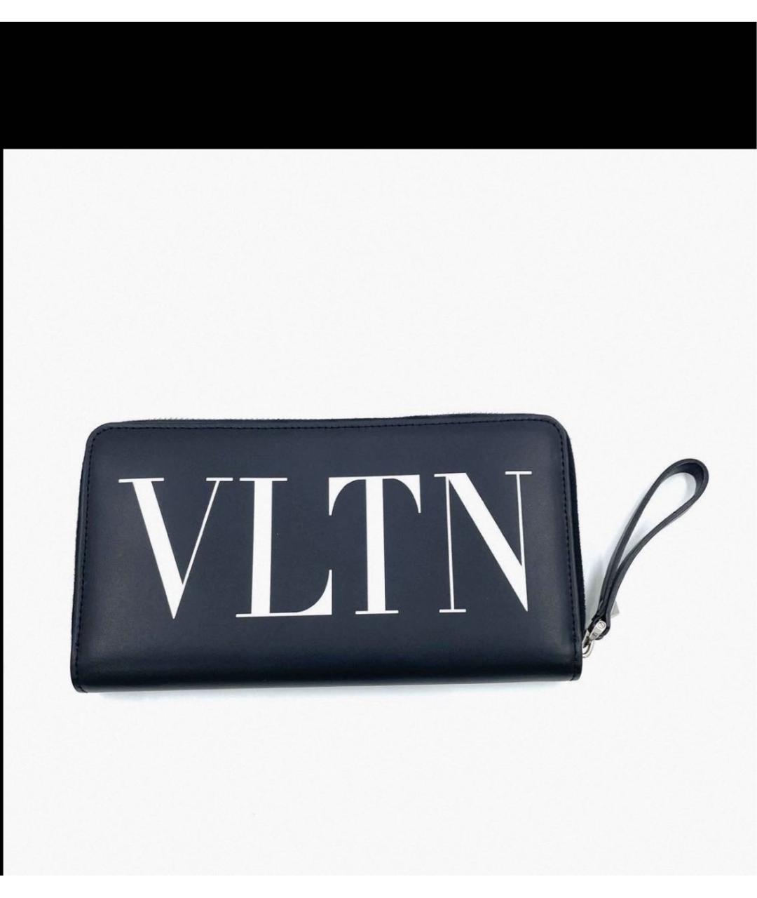 VALENTINO Черный кожаный кошелек, фото 8