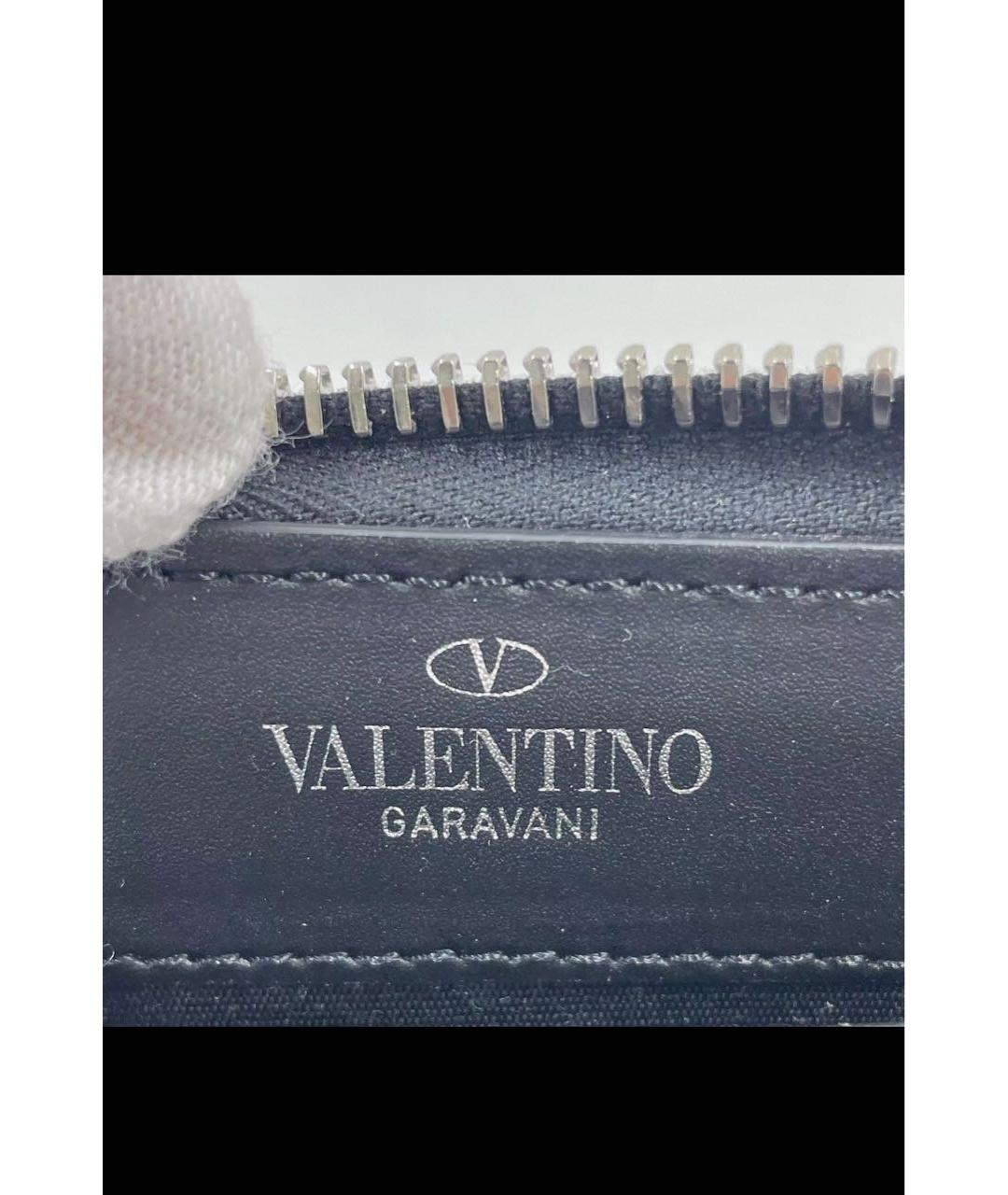 VALENTINO Черный кожаный кошелек, фото 7