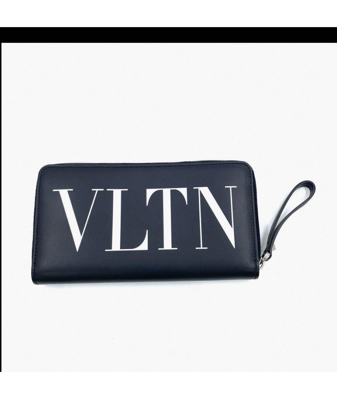 VALENTINO Черный кожаный кошелек, фото 6