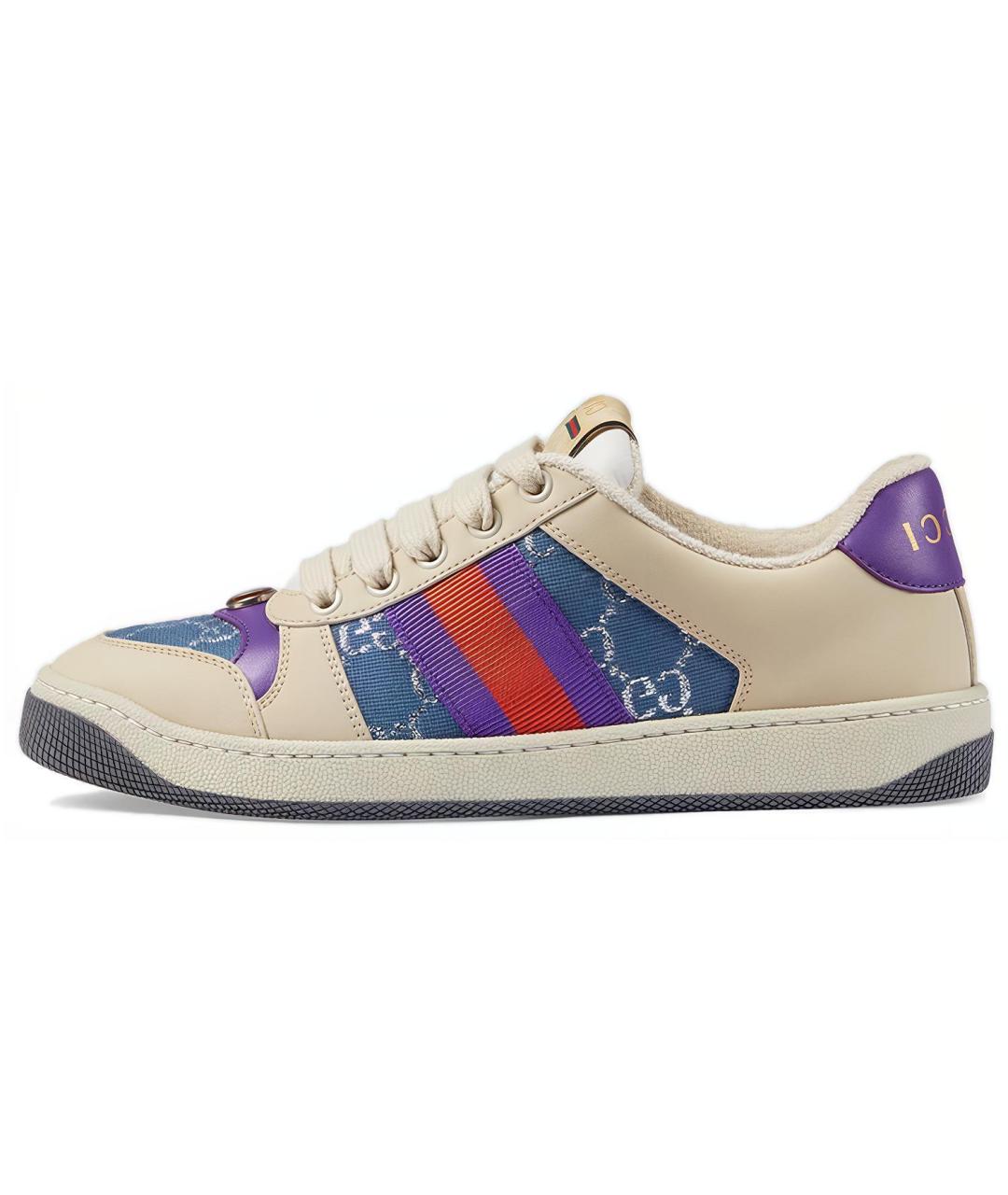 GUCCI Мульти кожаные кеды, фото 6