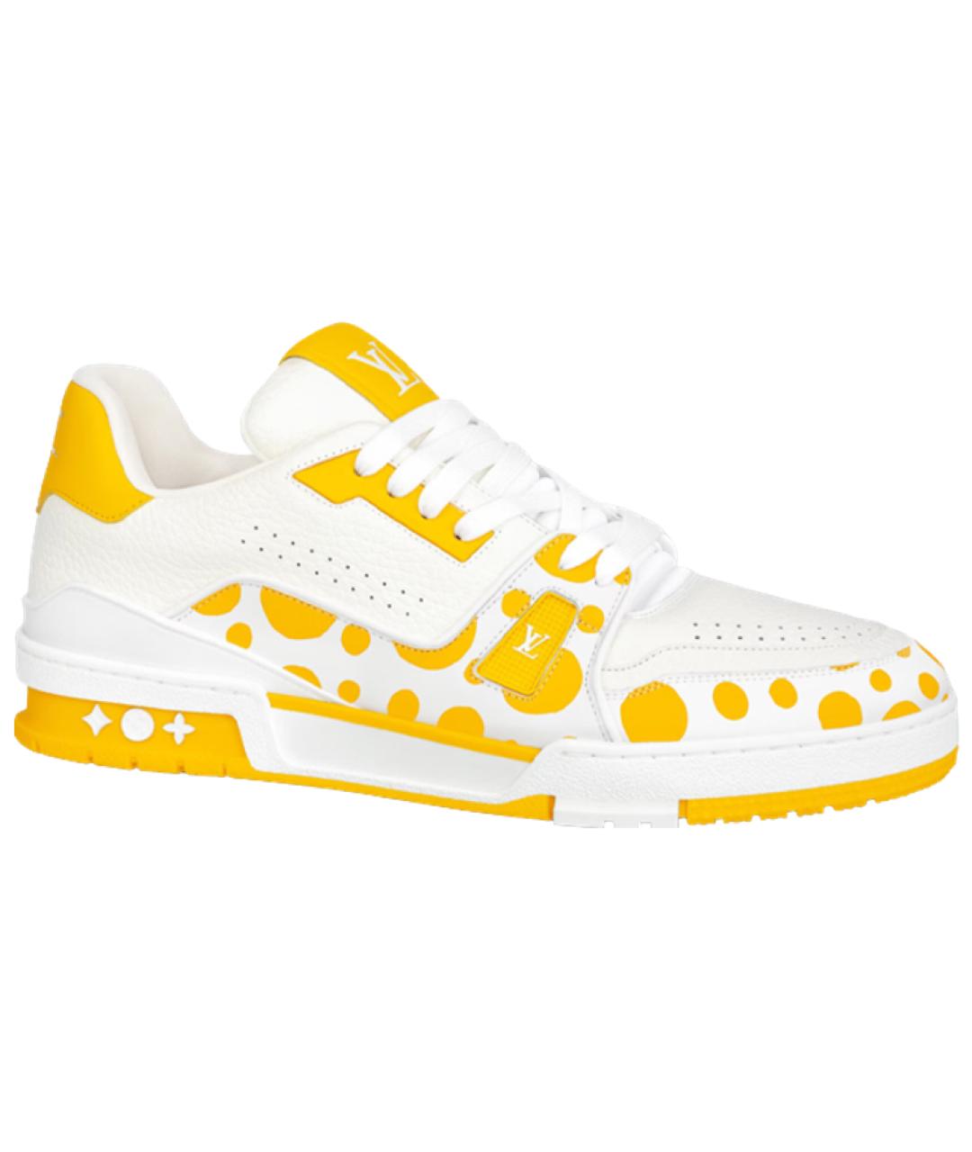 LOUIS VUITTON Желтые кожаные кроссовки, фото 1