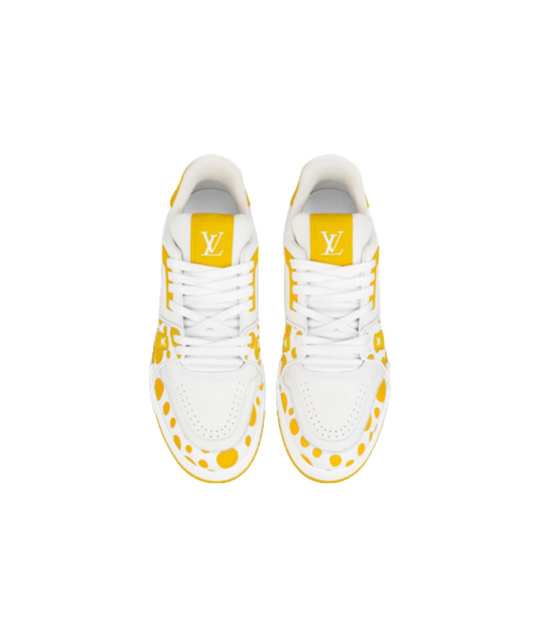 LOUIS VUITTON Желтые кожаные кроссовки, фото 3