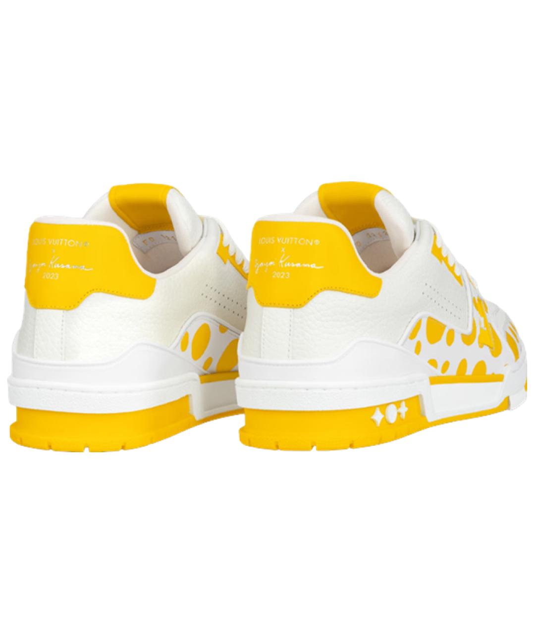LOUIS VUITTON Желтые кожаные кроссовки, фото 4