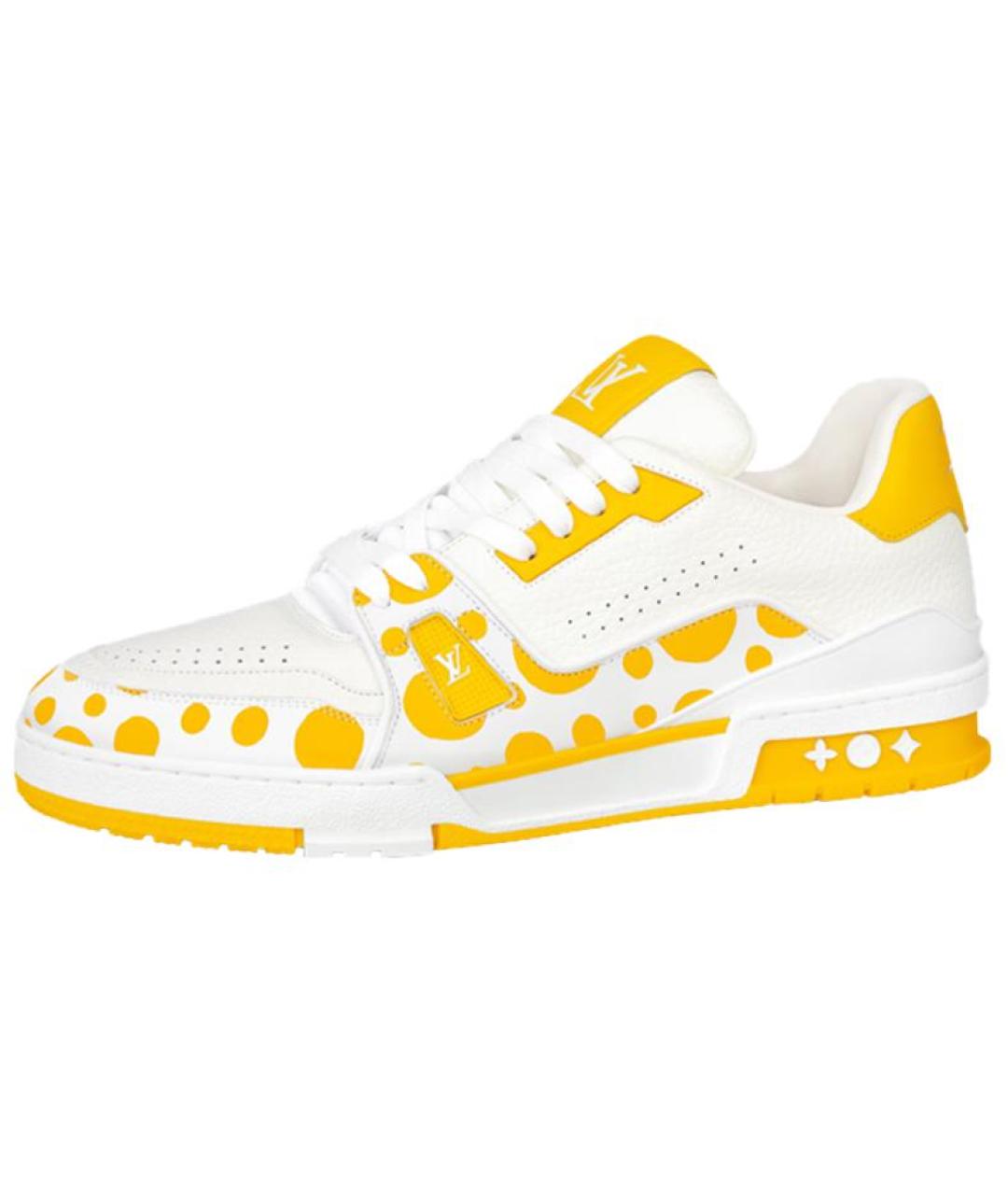 LOUIS VUITTON Желтые кожаные кроссовки, фото 2