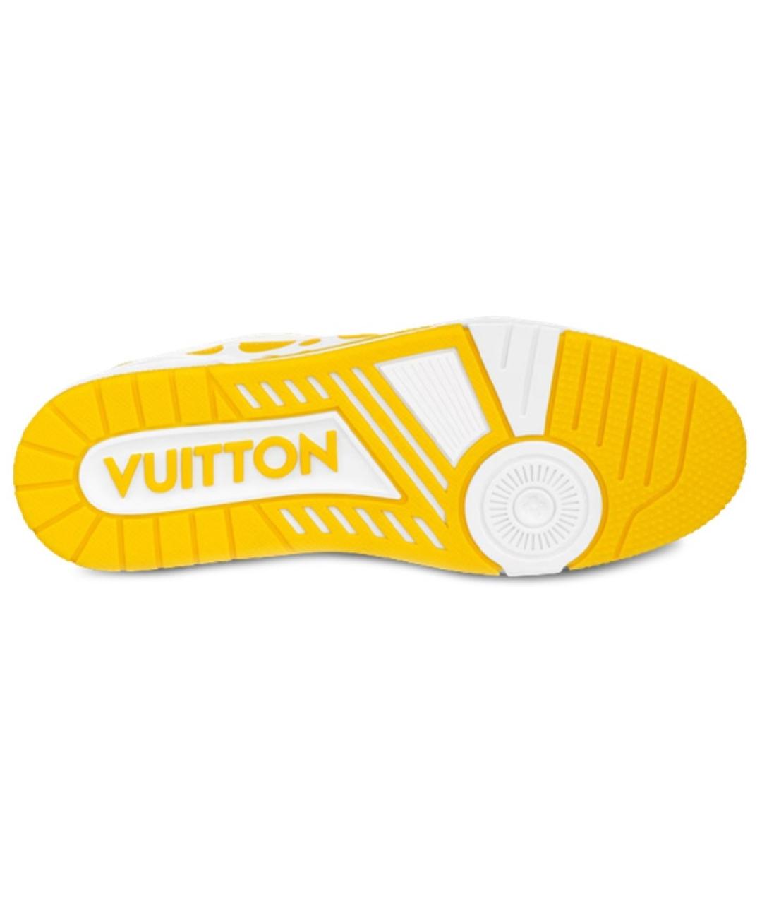 LOUIS VUITTON Желтые кожаные кроссовки, фото 5