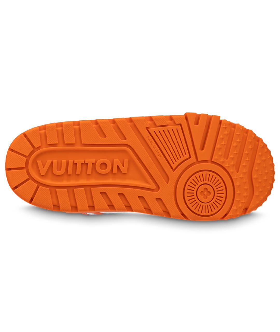 LOUIS VUITTON Оранжевое кожаные низкие кроссовки / кеды, фото 5