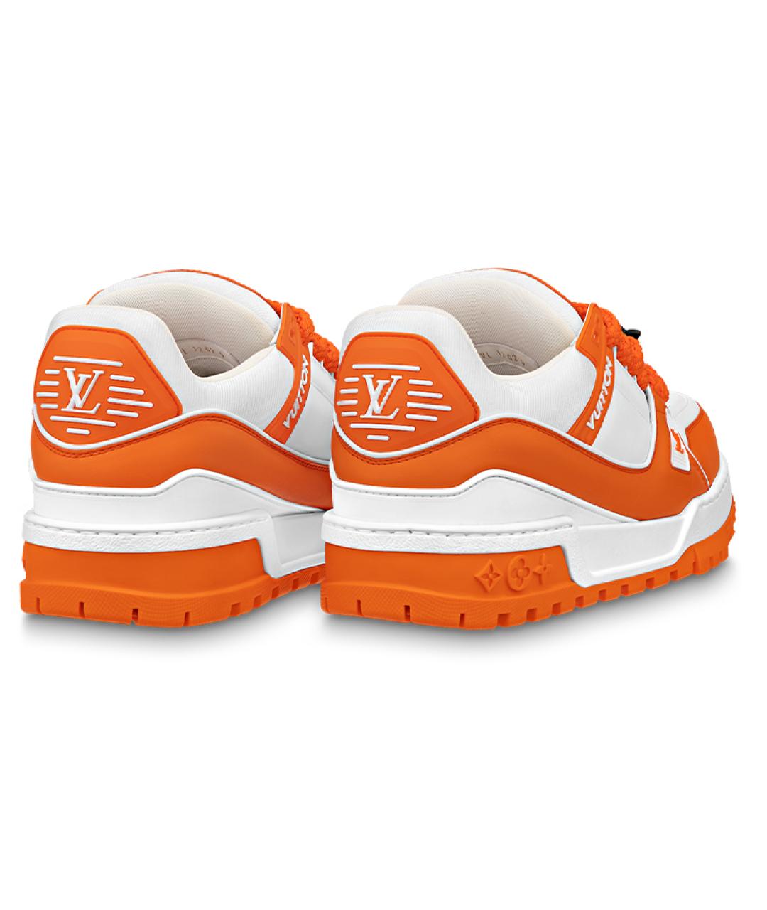 LOUIS VUITTON Оранжевое кожаные низкие кроссовки / кеды, фото 3