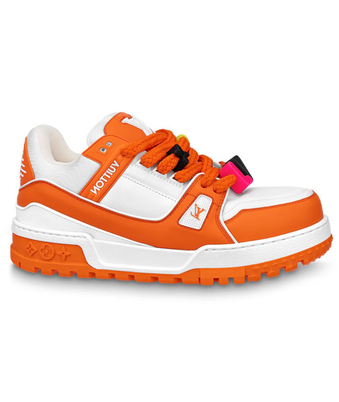 LOUIS VUITTON Оранжевое кожаные низкие кроссовки / кеды, фото 1