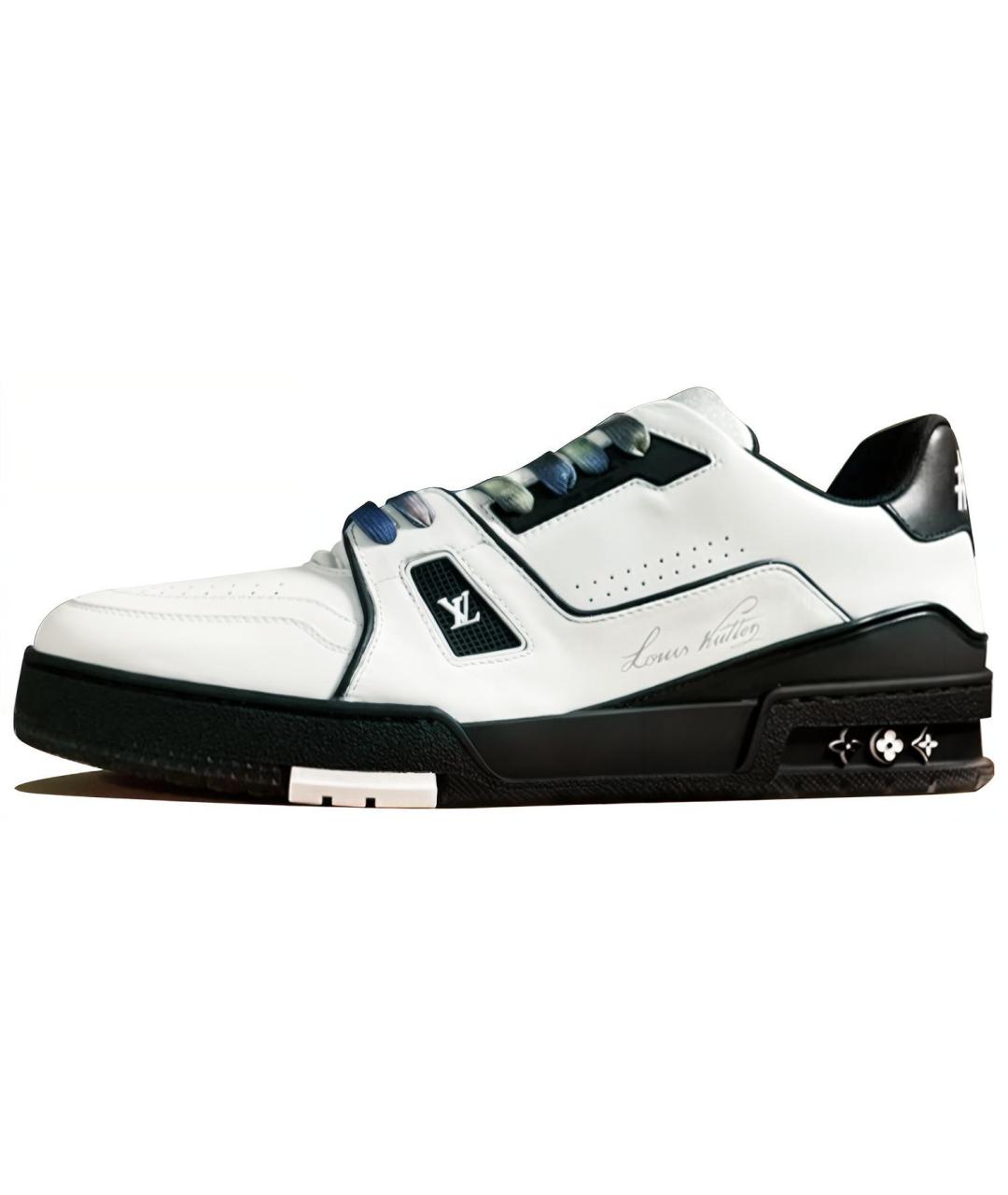 LOUIS VUITTON Белые кожаные низкие кроссовки / кеды, фото 2