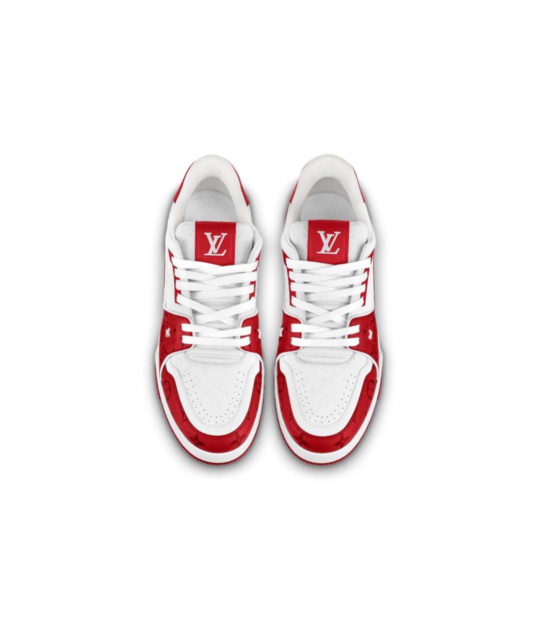 LOUIS VUITTON Красные кожаные кроссовки, фото 3