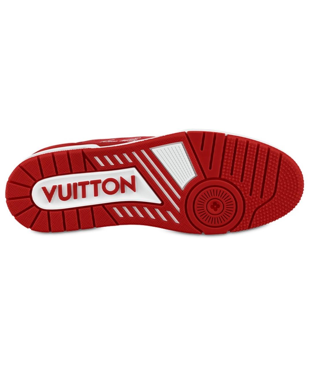 LOUIS VUITTON Красные кожаные кроссовки, фото 5