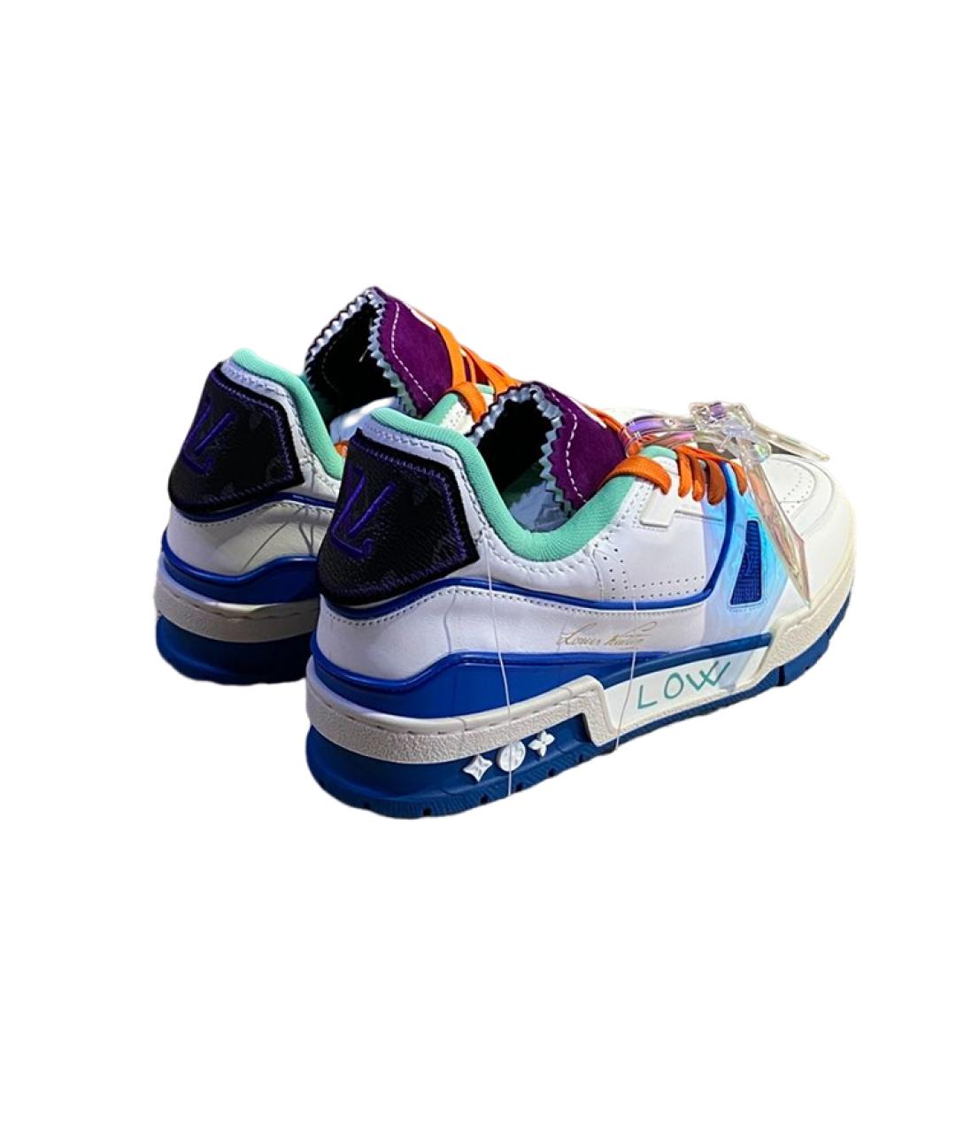 LOUIS VUITTON Белые кожаные низкие кроссовки / кеды, фото 4