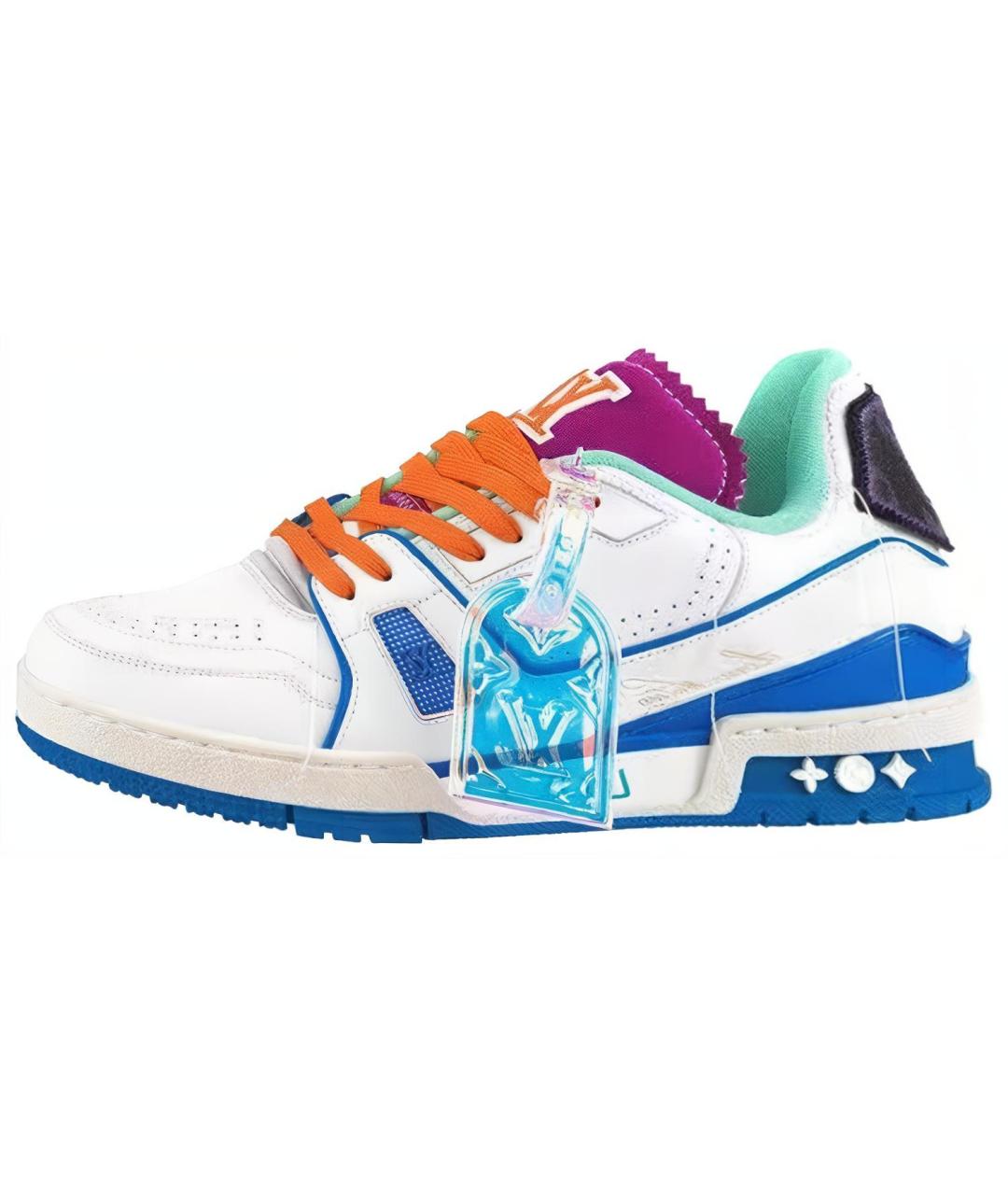 LOUIS VUITTON Белые кожаные низкие кроссовки / кеды, фото 2